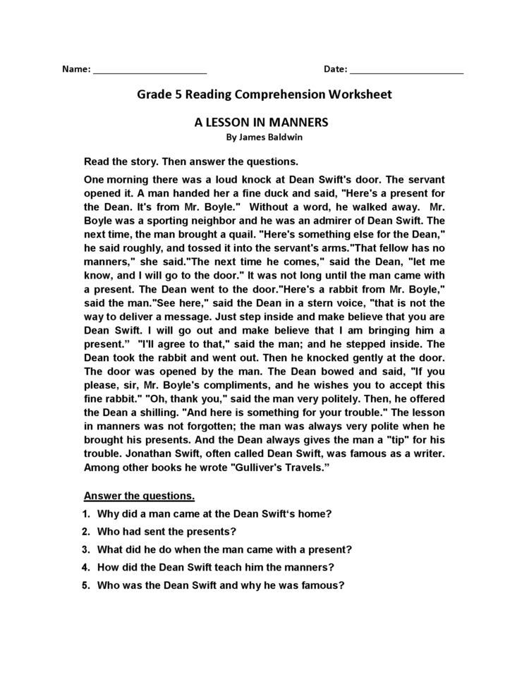 Reading Comprehension Worksheets  Best Coloring Pages For Kids