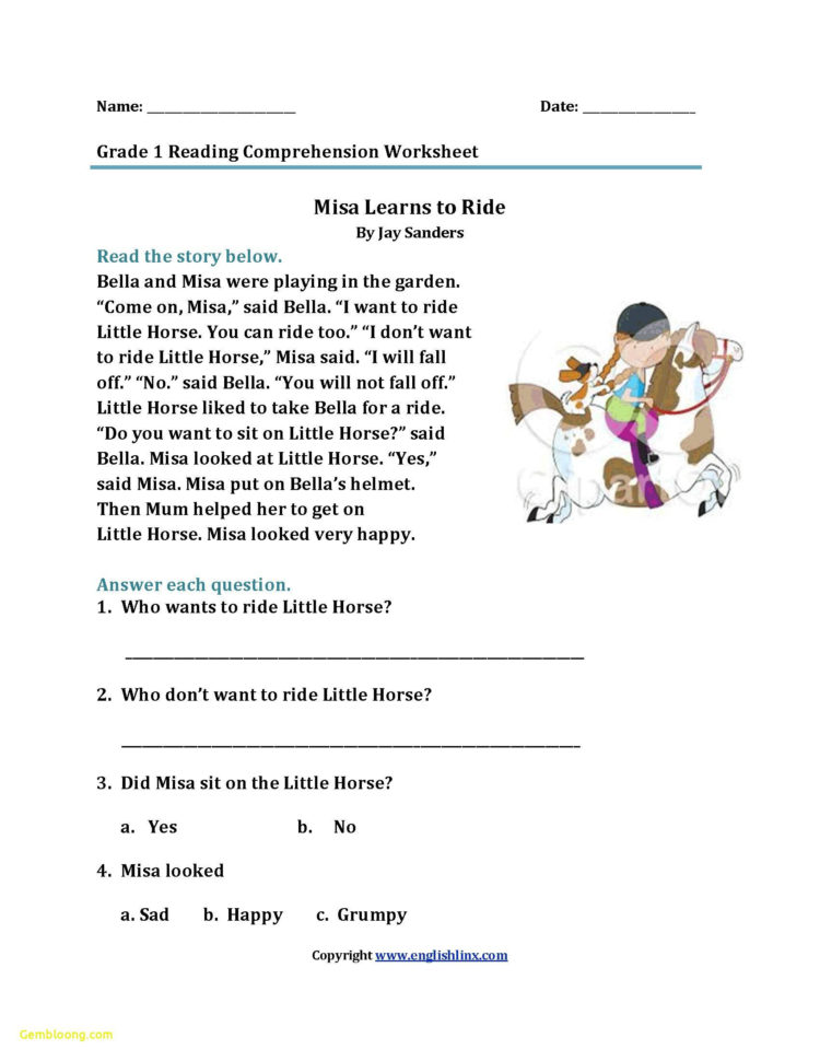 Printable Comprehension Worksheets For Grade 3 Db excel