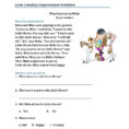 Reading Comprehension Worksheets For 1St Grade  Cramerforcongress