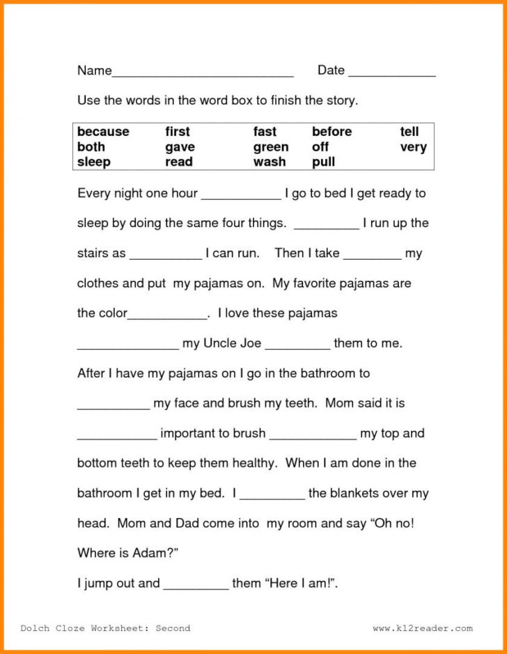 Second Grade Reading Comprehension Worksheets