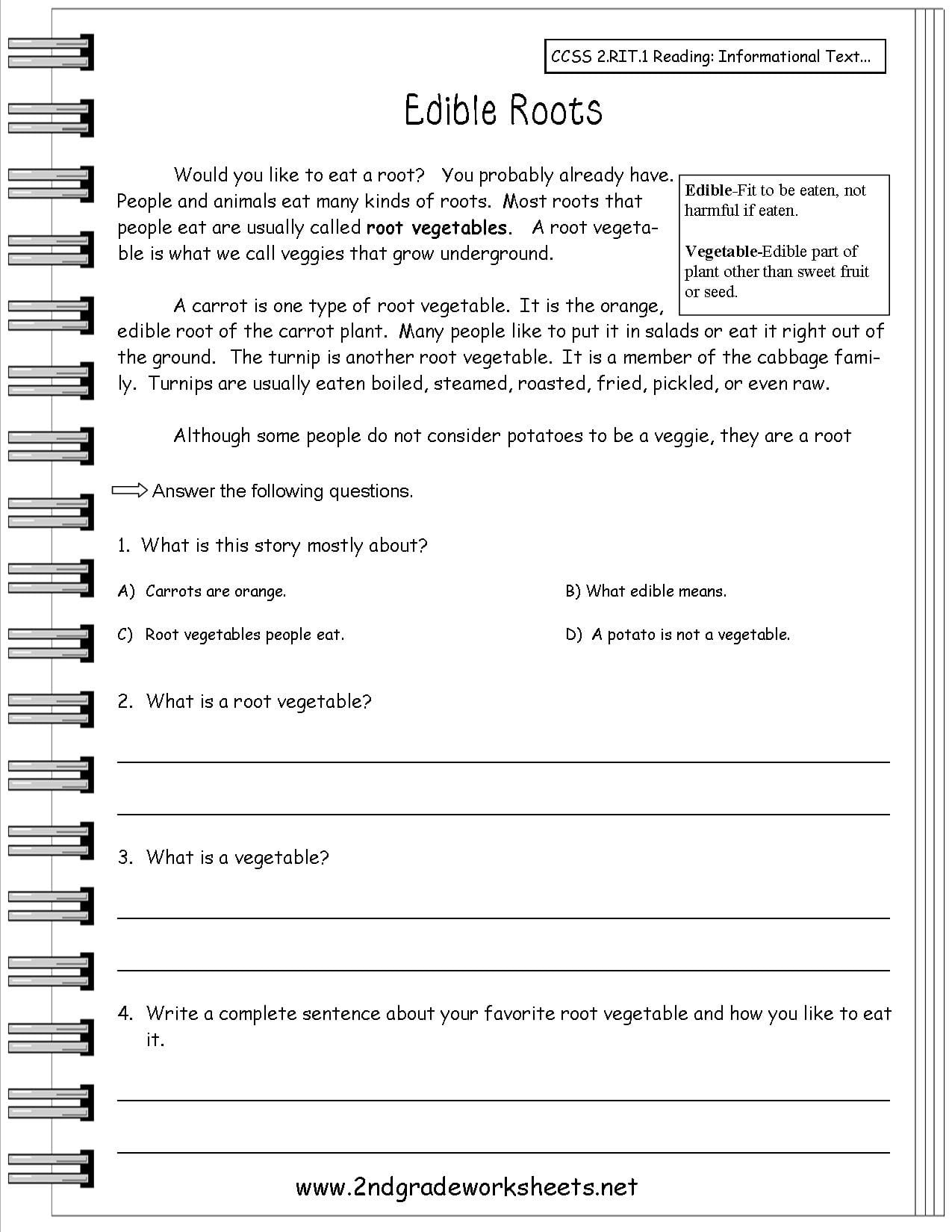 Reading Informational Text Worksheets