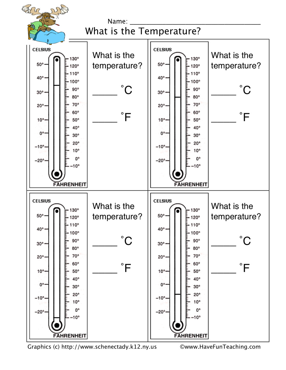 Reading Thermometers Worksheet  Have Fun Teaching