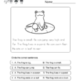 Reading Worksheet For Kids  Free Kindergarten English