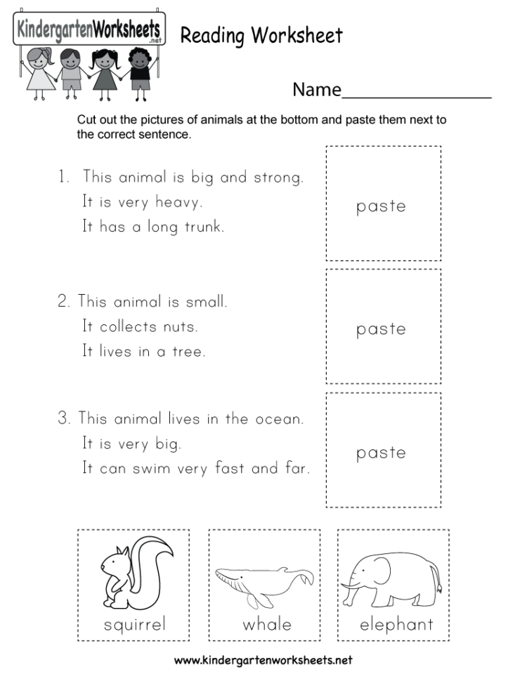 Reading Worksheet  Free Kindergarten English Worksheet For Kids