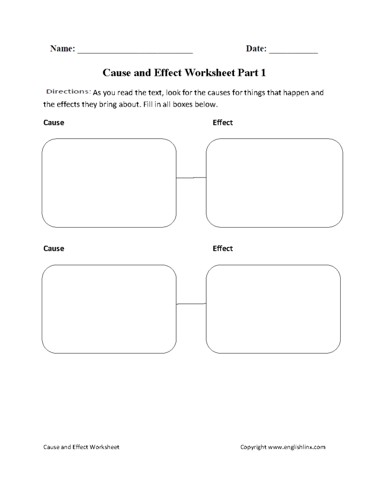Reading Worksheets  Cause And Effect Worksheets