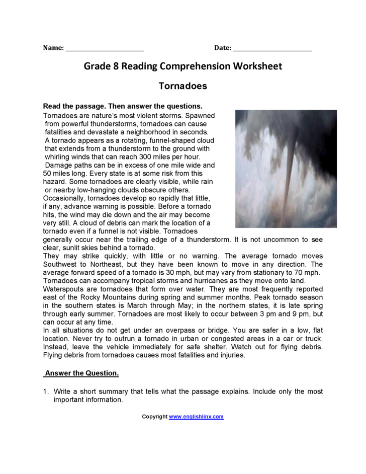 8Th Grade Reading Worksheets — db-excel.com