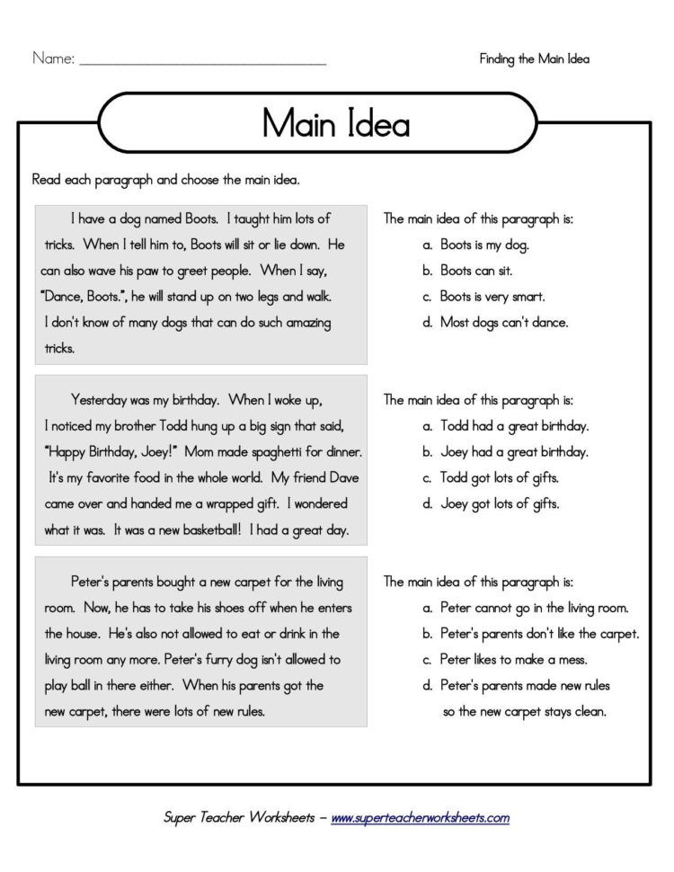 Reading Worksheets For 3Rd Grade Free Printable Reading Prehension