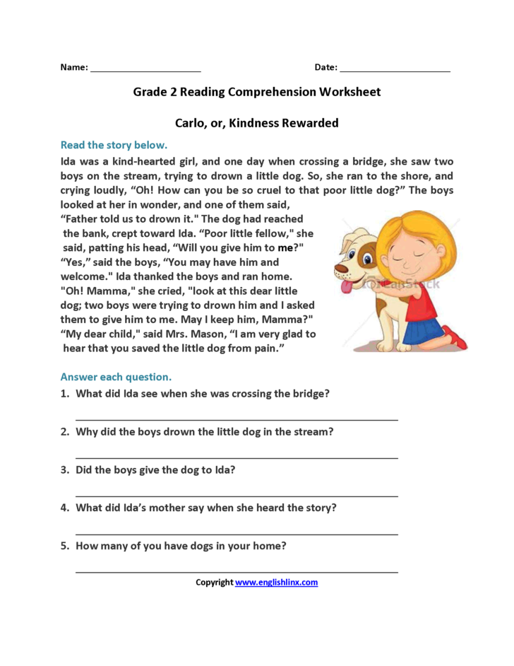 Free Printable Second Grade Reading Comprehension Worksheets —