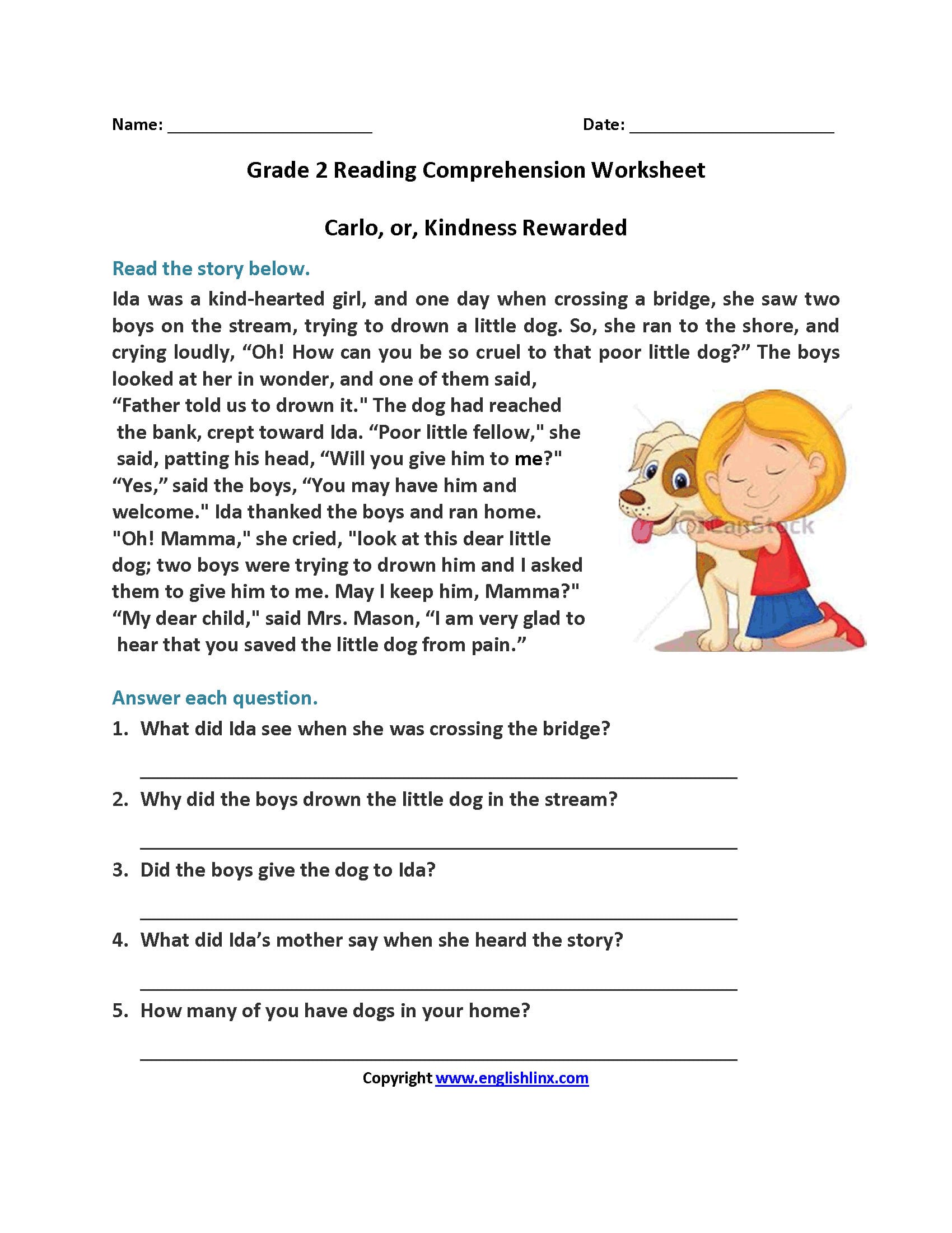 2Nd Grade Comprehension Worksheets Db excel