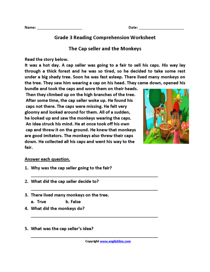 Reading Worksheets Third Grade Reading Worksheets — db-excel.com