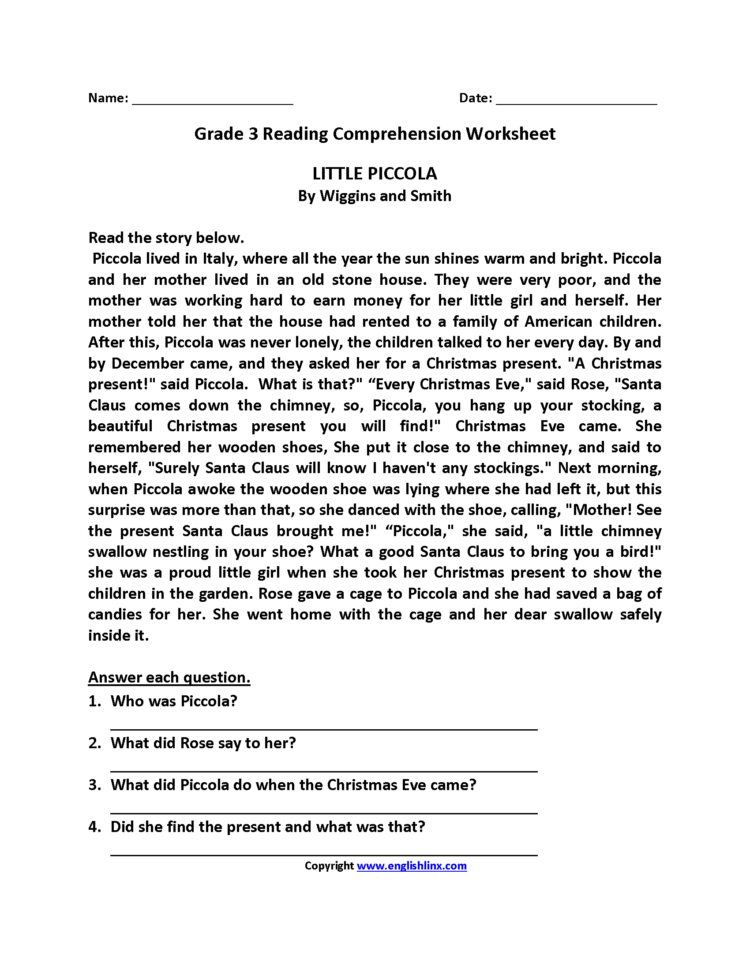3Rd Grade Reading Worksheets Pdf — db-excel.com