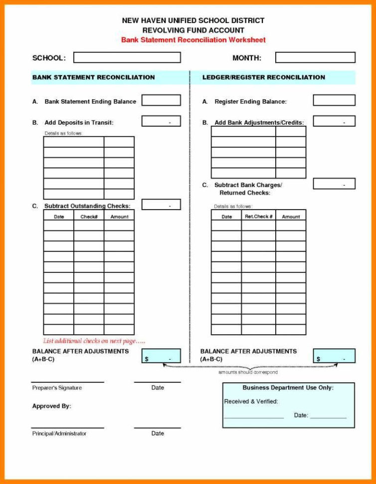 Reconciling A Checking Account Worksheet Answers