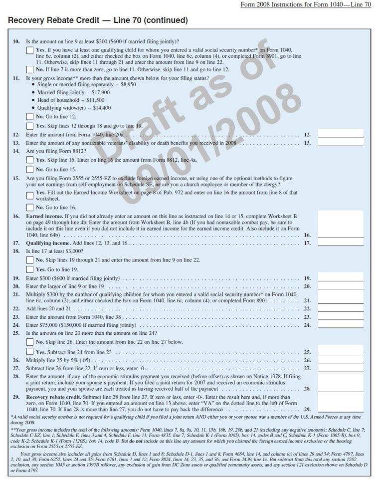 Recovery Rebate Credit Worksheet « Tax Guru – Kertetter Letter