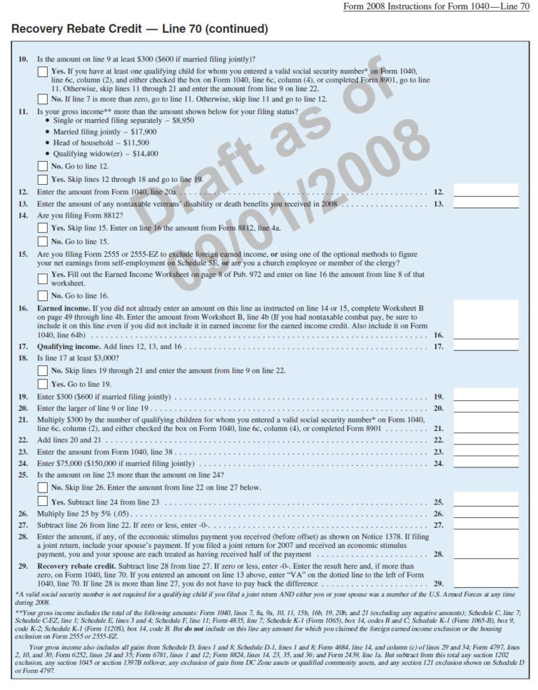 Recovery Rebate Credit Worksheet « Tax Guru – Kertetter Letter — Db 