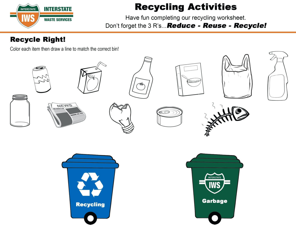 Reduce Reuse Recycle Coloring Pages – Jackpotprintco
