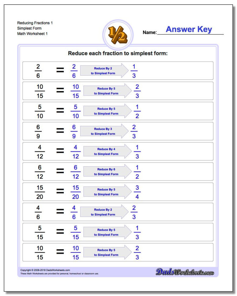 Reducing Fractions