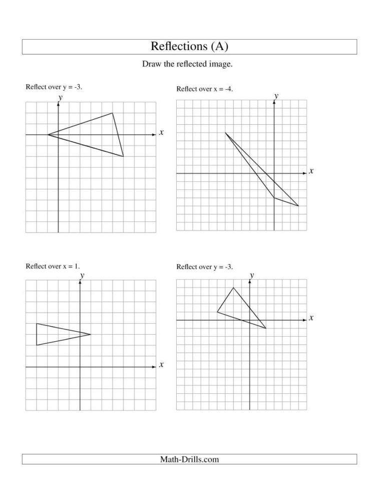 Reflection Of 3 Vertices Over Various Lines A