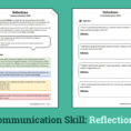 Reflections Communication Skill Worksheet  Therapist Aid
