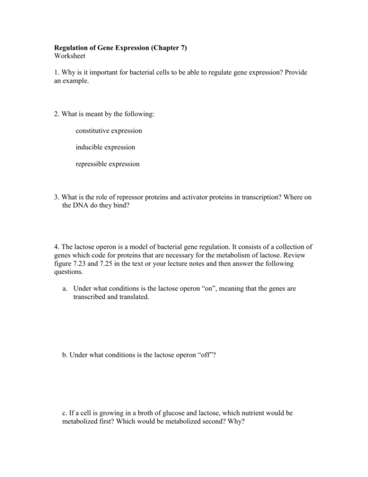 Regulation Of Gene Expression