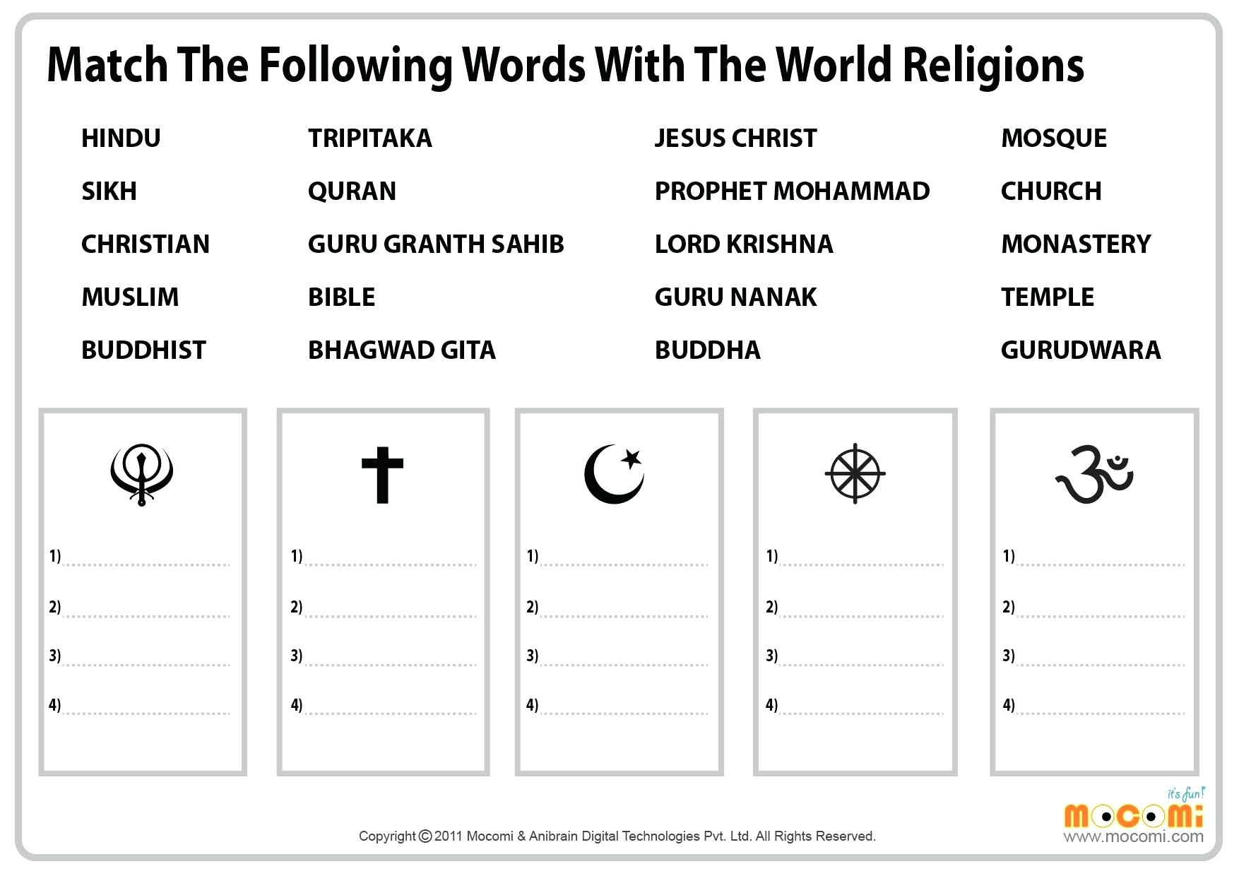 Religion Worksheets Read It World Religion Worksheets Pdf