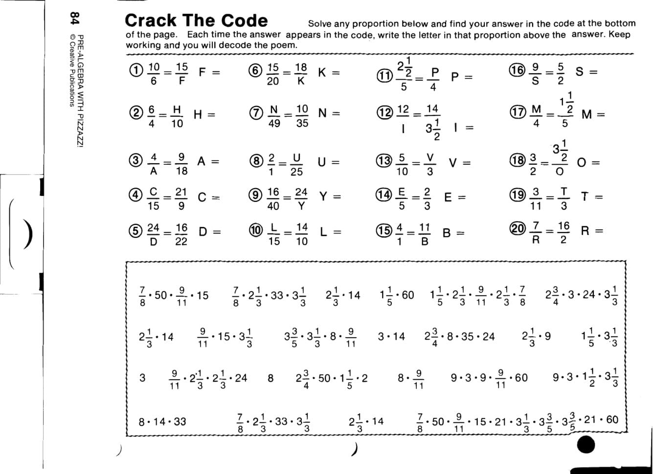 Remarkable Algebra Worksheets To Do On Pizzazz Math