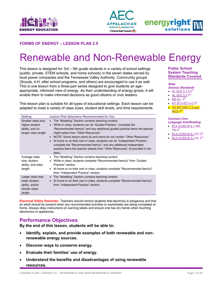 Reneble And Nonreneble Energy