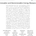 Reneble And Nonreneble Energy Resources Word Search