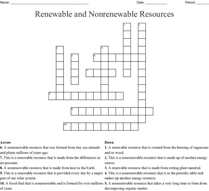 Renewable Energy Worksheet Pdf