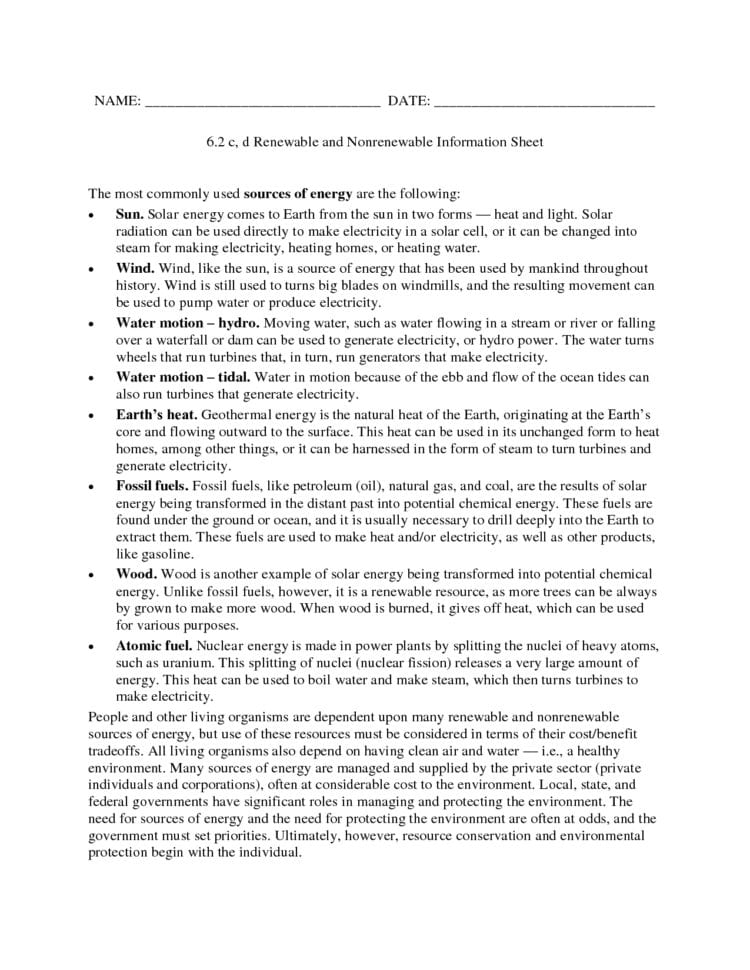 Reneble Energy Reneble Energy Worksheet