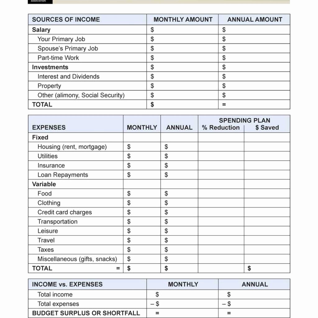 Free Financial Planning Worksheets Db excel