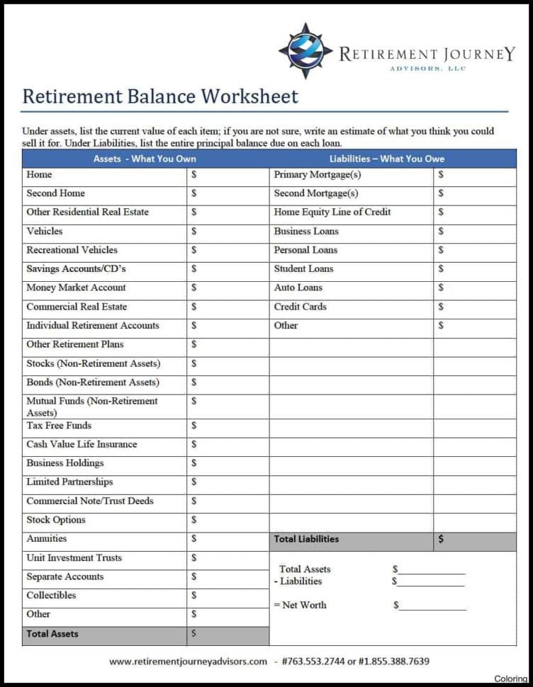 Retirement Planning Worksheet Free Financial Worksheets Db excel