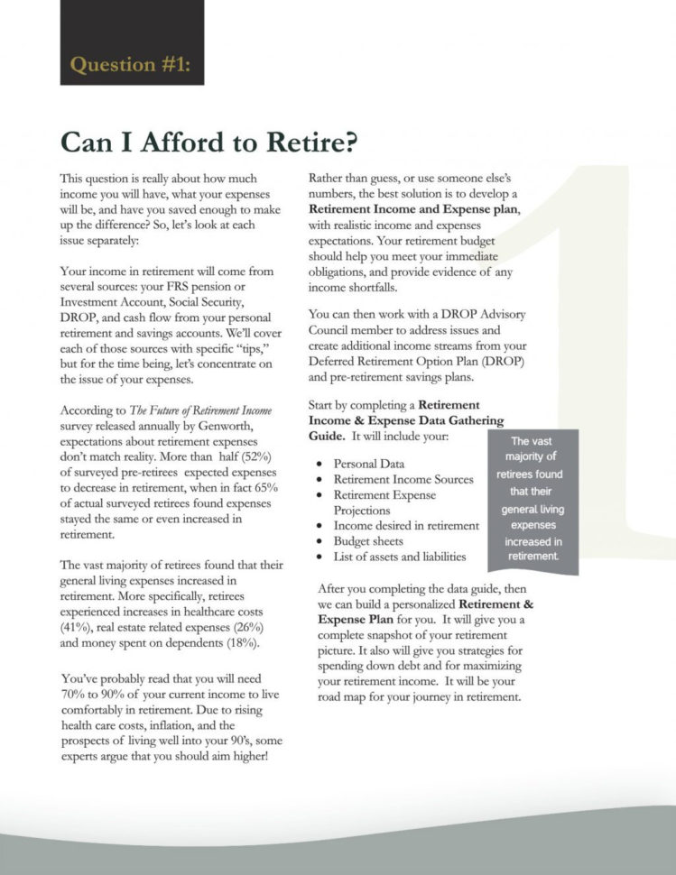 Retirement Plans Spending Plan Money Planner Financial