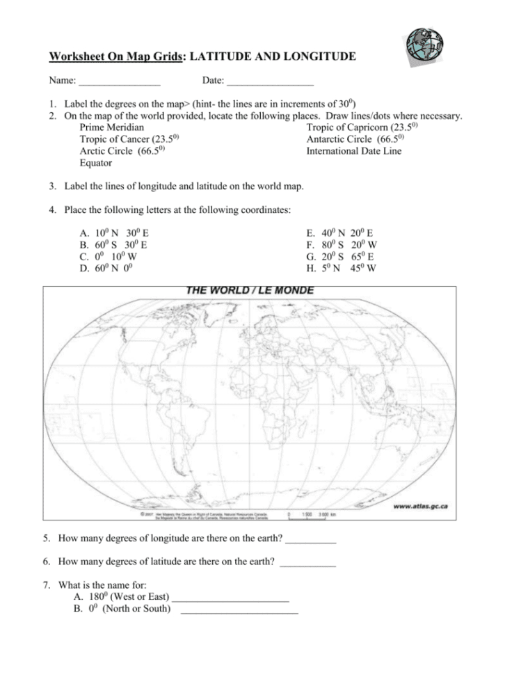 Latitude And Longitude Practice Worksheets — db-excel.com