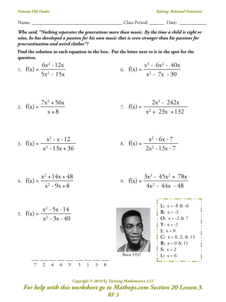 Rf 3 Solving Rational Functions  Mathops