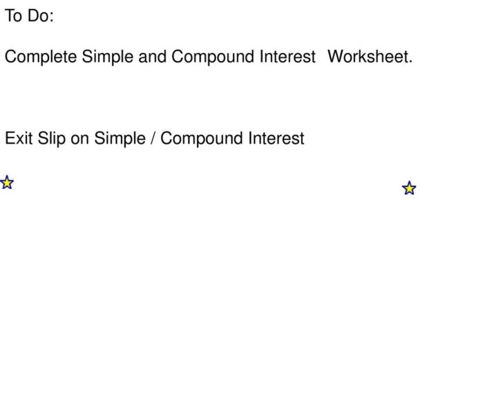 Simple And Compound Interest Worksheet