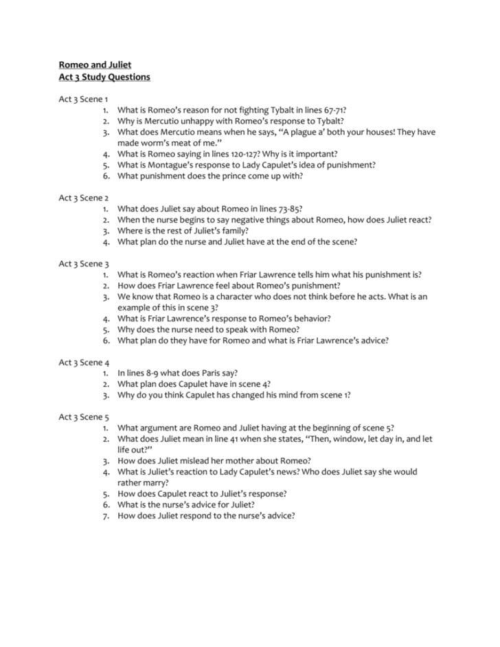 Romeo And Juliet Act 1 Vocabulary Worksheet Answers Romeo And Juliet Act 1 Vocabulary Worksheet Answers