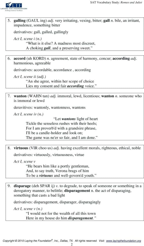 Romeo And Juliet Vocabulary Worksheets – Elasticprintco Romeo And Juliet Vocabulary Worksheets – Elasticprintco