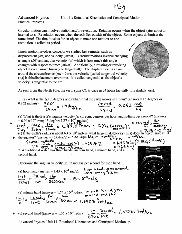 Rotationalkinematicsworksheetpacketkey