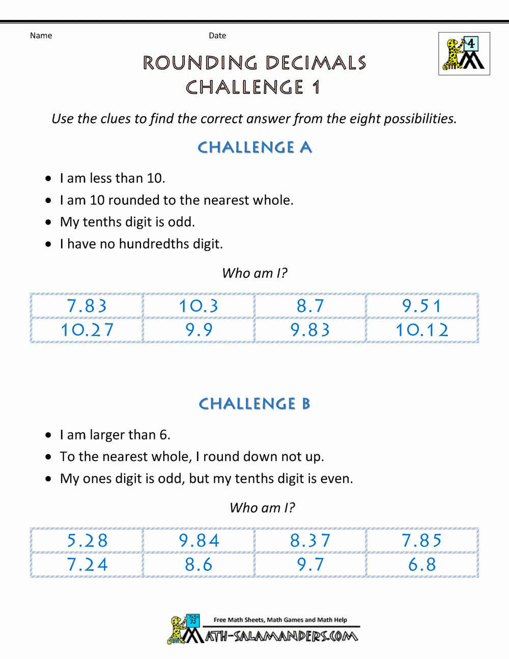 Rounding Decimals Worksheet 5Th Grade Db excel