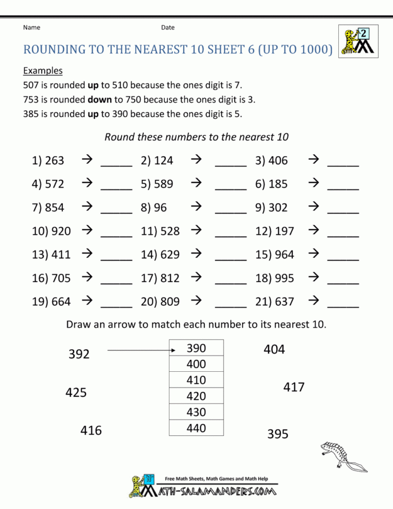 Rounding Worksheets 4Th Grade — db-excel.com