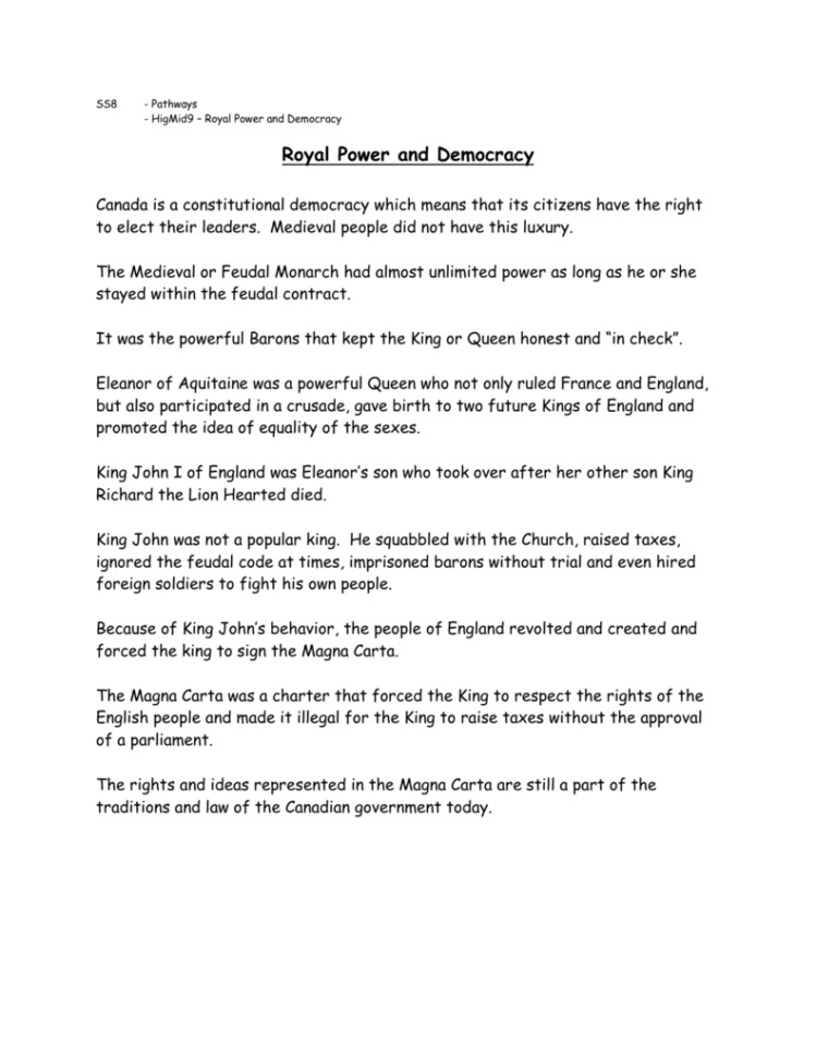 Royal Power And Democracy
