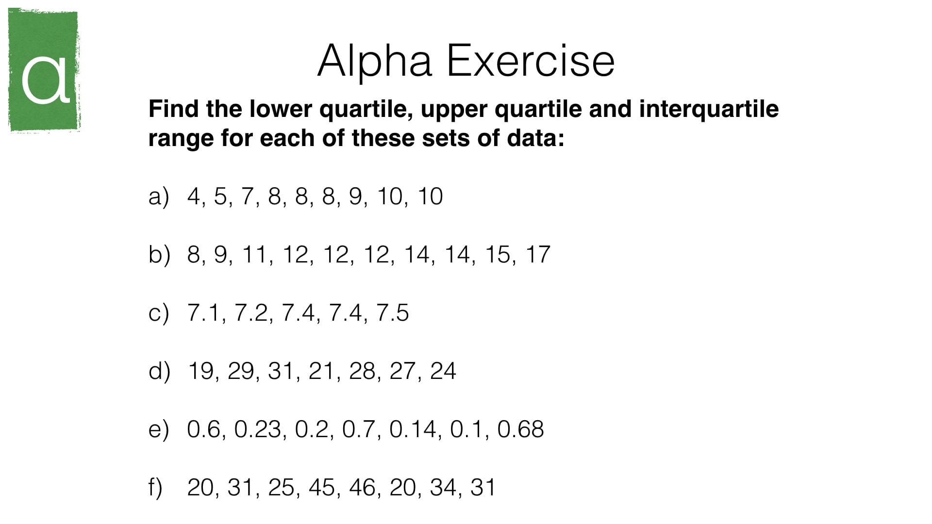 Interquartile Range Worksheet Db excel