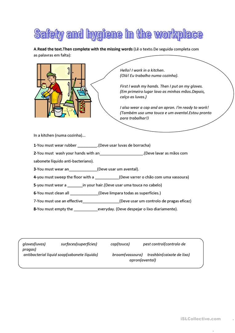 Safety In The Kitchen  English Esl Worksheets
