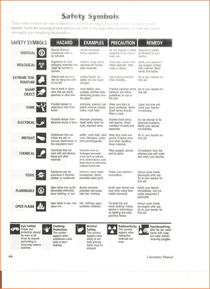 Safety Symbols Worksheet  Scriptclub