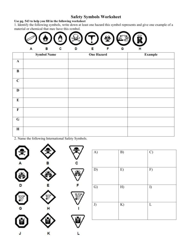 Safety Symbols Worksheet  Scriptclub