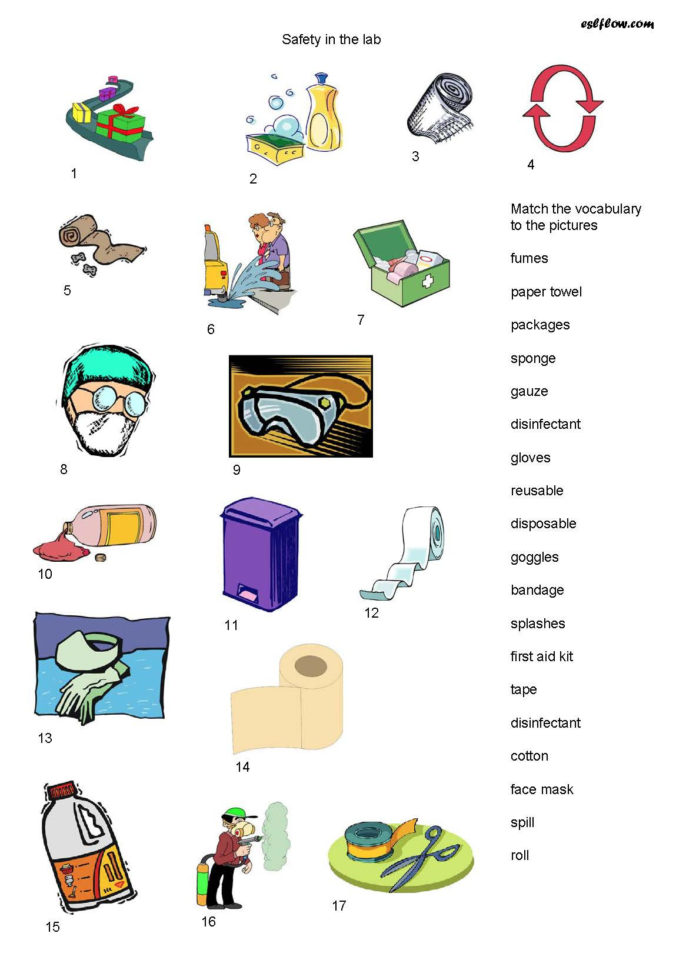 Safetyequipmentvocabularyworksheet  Eslflow