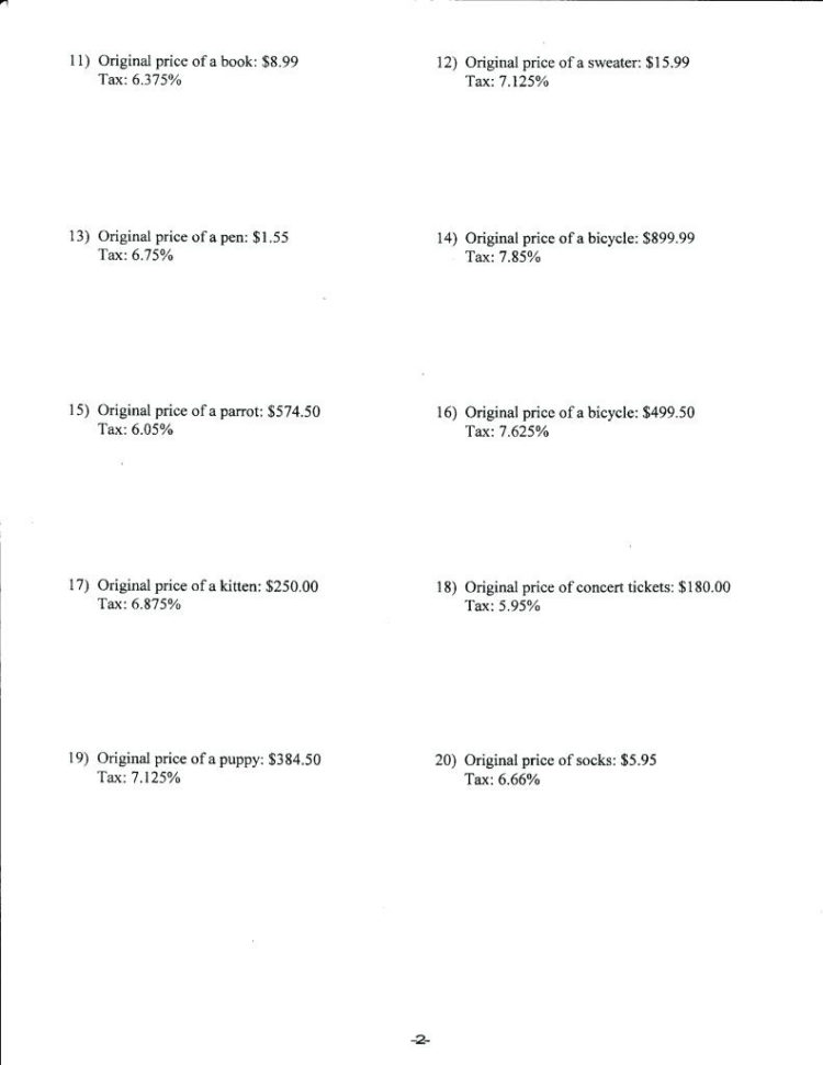 Sales Tax Math The Figure Shows The Steps To Solving The