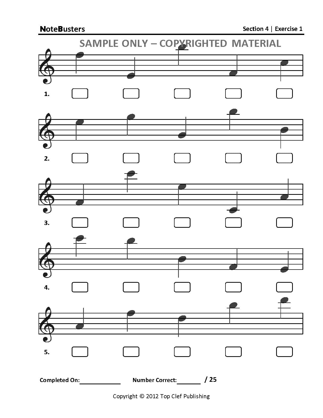 Sample Exercises  Notebusters Note Reading Music Workbook