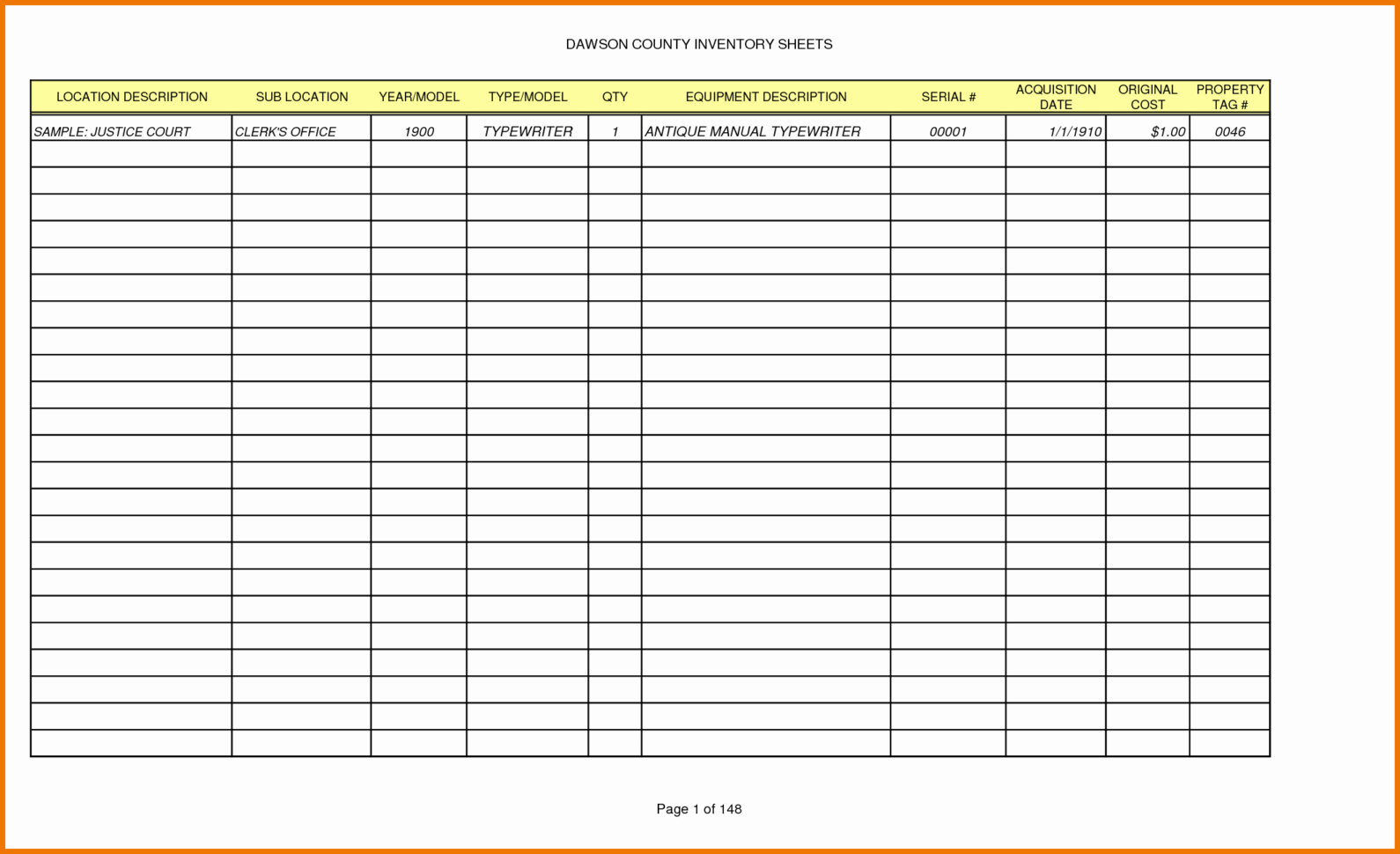 Sample Inventory Spreadsheet Office Supplies Product Example