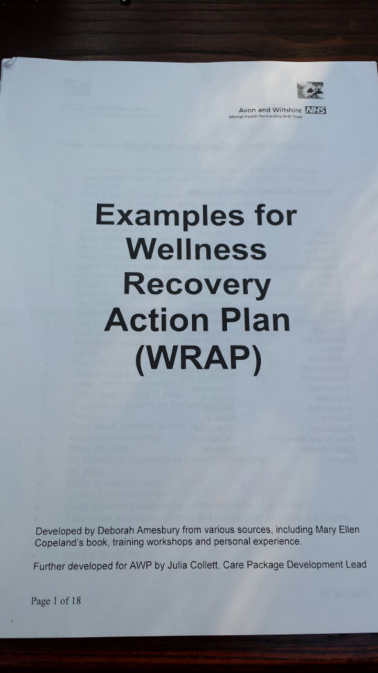 Sample Wrap Wellness Recovery Action Plan  Life After Bpd